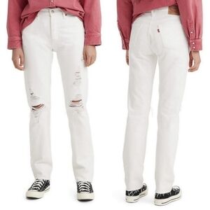 Levi's White Straight Leg Jeans